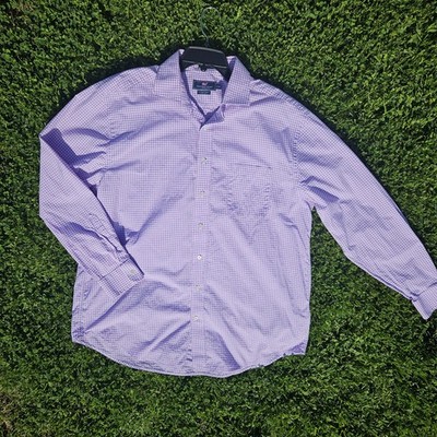 Vineyard Vines Cooper Shirt Mens XL Pastel Purple Easter Mini-Checks Gingham 