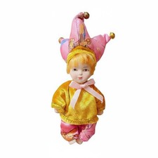 Keramikpuppe Gl&uuml;cksbringer Harlekinpuppe handgefertigt f&uuml;r Sammler