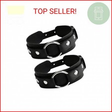 2pcs Leather Arm Bands for Men, Punk Bracelets Adjustable Upper Arm Strap with M