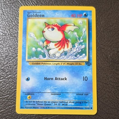 Pokémon TCG Goldeen 53/64 Jungle Common Unlimited Regular Basic 1999 English