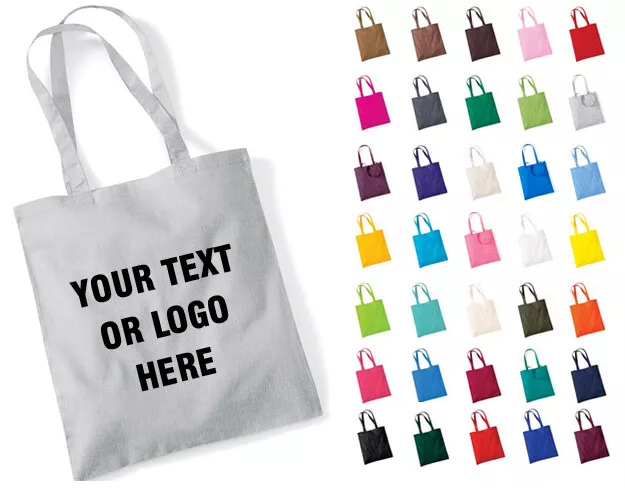 Personalised Tote Bag, Custom Photo Text or Logo, Canvas Shopping Bag  Printed