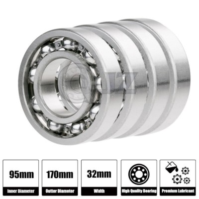 4x 6219-Ball Bearing 95mm x 170mm x 32mm Premium Deep Groove New FREE SHIPPING
