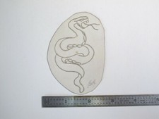 vtg 1960s 70s Tattoo Flash acetate stencil Twisted Snake signed SN1