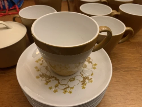 2 Corning Centura Harvest Gold Coffee / Tea Mug Cup MCM EUC