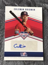 2018 Panini USA Baseball Stars & Stripes /184 Coleman Brigman #SS-CB.2 Auto