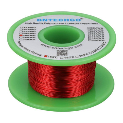BNTECHGO 26 AWG Enameled Copper Magnet Wire - 4 oz - 0.0157'' Red