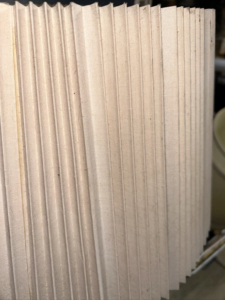 Vtg Pleated Deco Oversized Lamp Shade Drum Shape 13x11x19 - Image 2 of 4