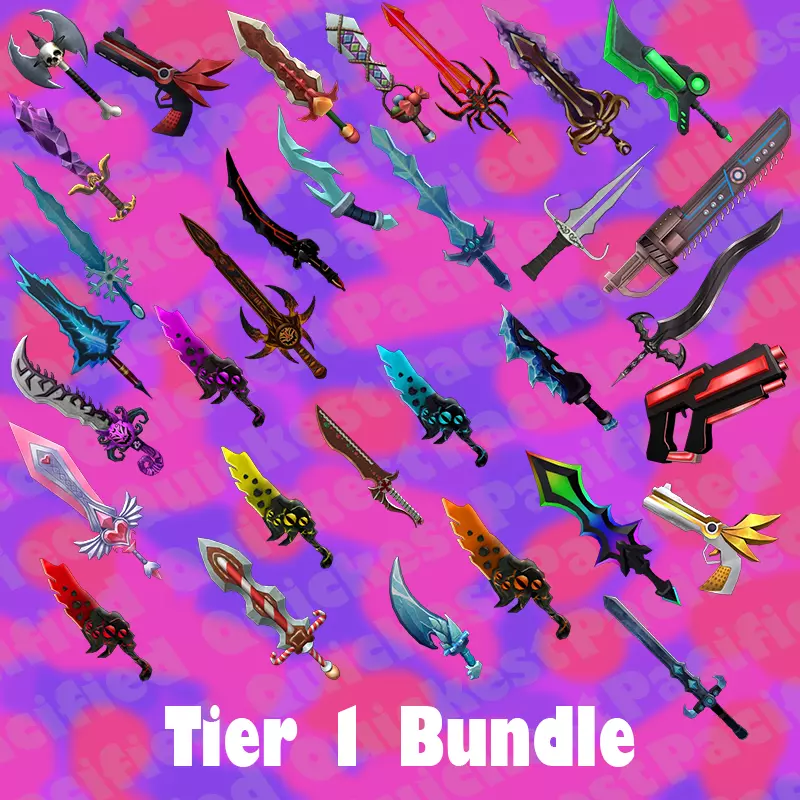 Roblox Murder Mystery 2 MM2 Tier 1 Godly Bundle Knife and Guns