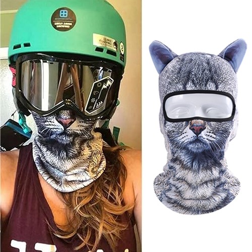 Balaclava Cat Face Mask Halloween Cute Hat Animal Ski Riding Outdoor Sport Hood - Picture 2 of 12