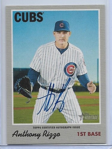 2019 TOPPS HERITAGE REAL ONE ANTHONY RIZZO AUTO SIGNED #ROA-AR CHICAGO ...