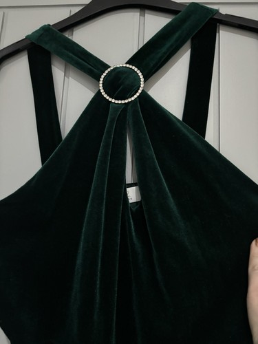 Green Velvet Dress Size14 Quiz - Picture 3 of 5