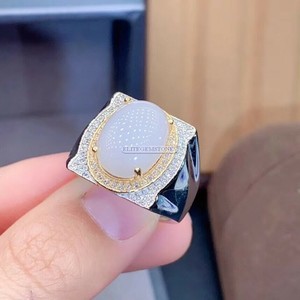 Natural White Onyx Gemstone With 925 Sterling Silver Ring For Men S Ebay