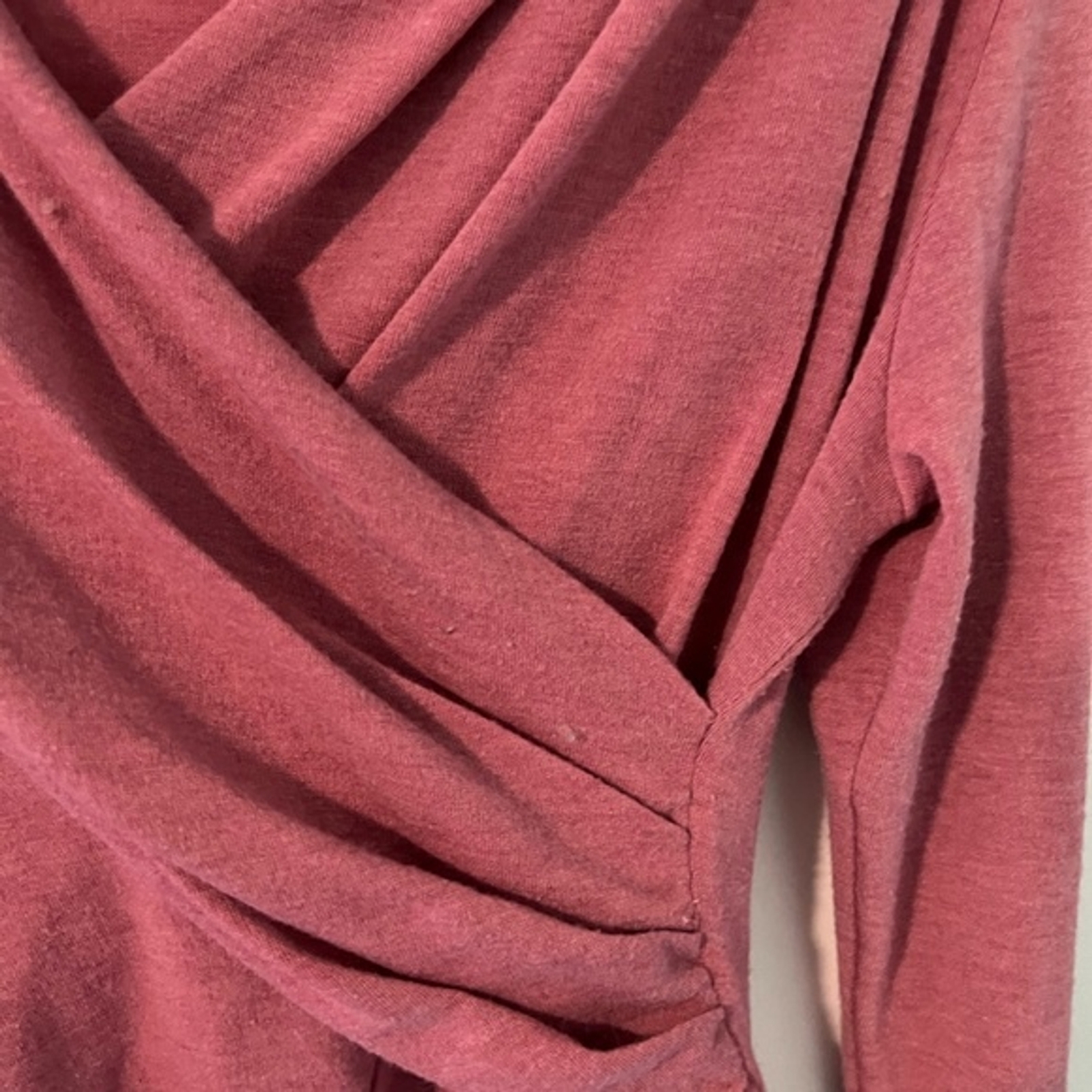 Something Navy Pink Draped Wrap Front Blouse - image 6