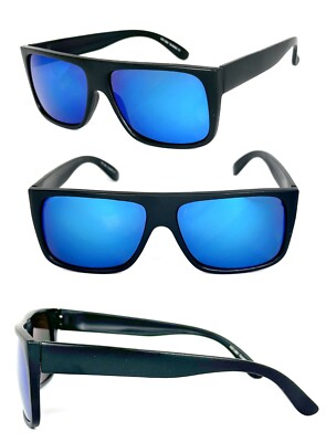 Rectangle Glossy Black Sunglasses - Black Polarized Make A