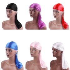 Men Unisex Durag Headwear Headband Pirate Cap Women Hat Hijab Turban Bandana