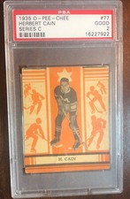1935-36 V304C O-PEE-CHEE🇨🇦 OPC🥅#77 HERBERT CAIN RC PSA 2 Montreal Maroons-NHL