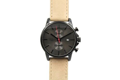 Orologio TAYROC Iconic Cinturino Pelle Beige Quadrante Nero Stile Vintage  Nuovo | eBay