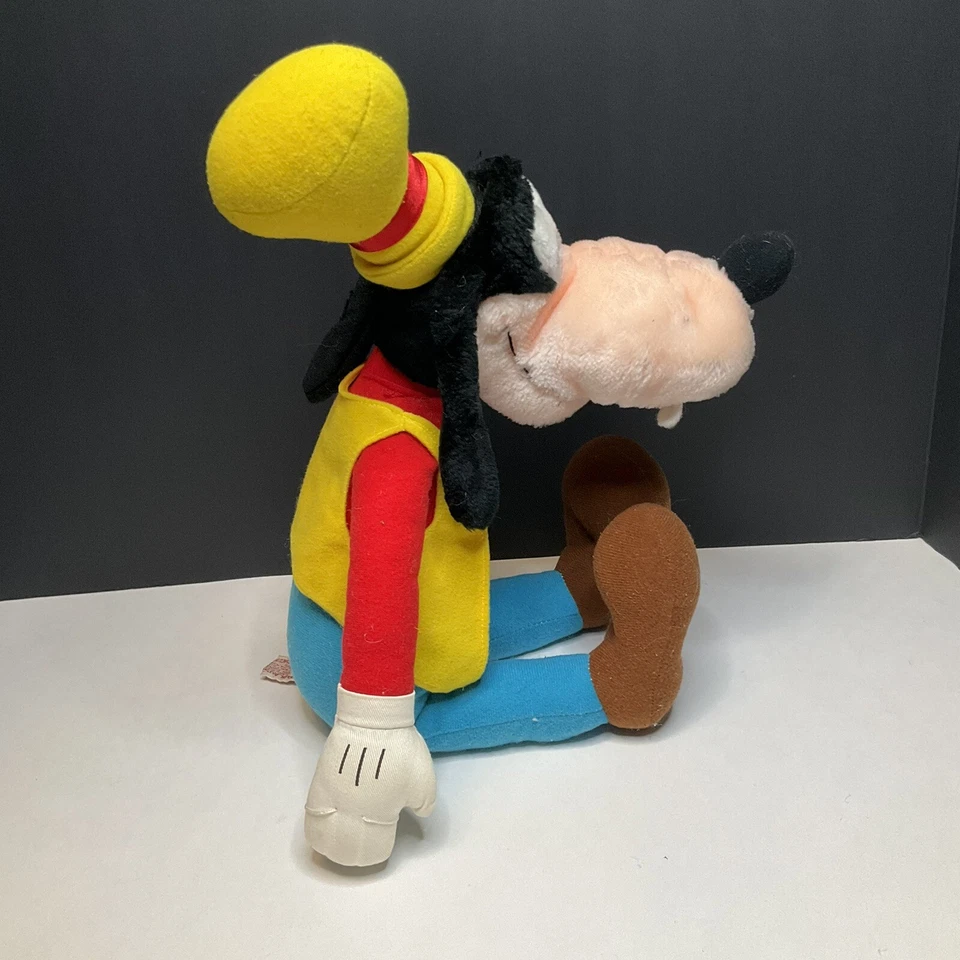 Muñeca suave vintage Goofy Applause perro peluche 15" chaleco amarillo juguete de peluche Foto 4 de 4