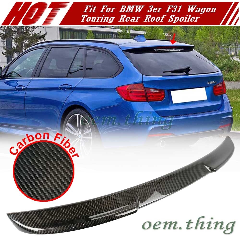 2018 Fit For BMW 3-Series F31 Wagon Touring V Rear Roof Spoiler Wing Real  Carbon