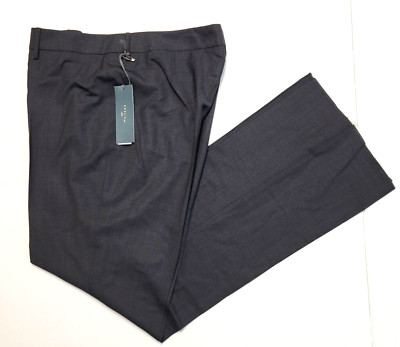 $495 New BOGLIOLI Wool Dress Pants Women's 28x29 EU 38 Charcoal Gray ITALY 28