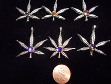 POT,CANNABIS,MARIJUANA NECKLACE CHARMS LOT OF 6 PCS