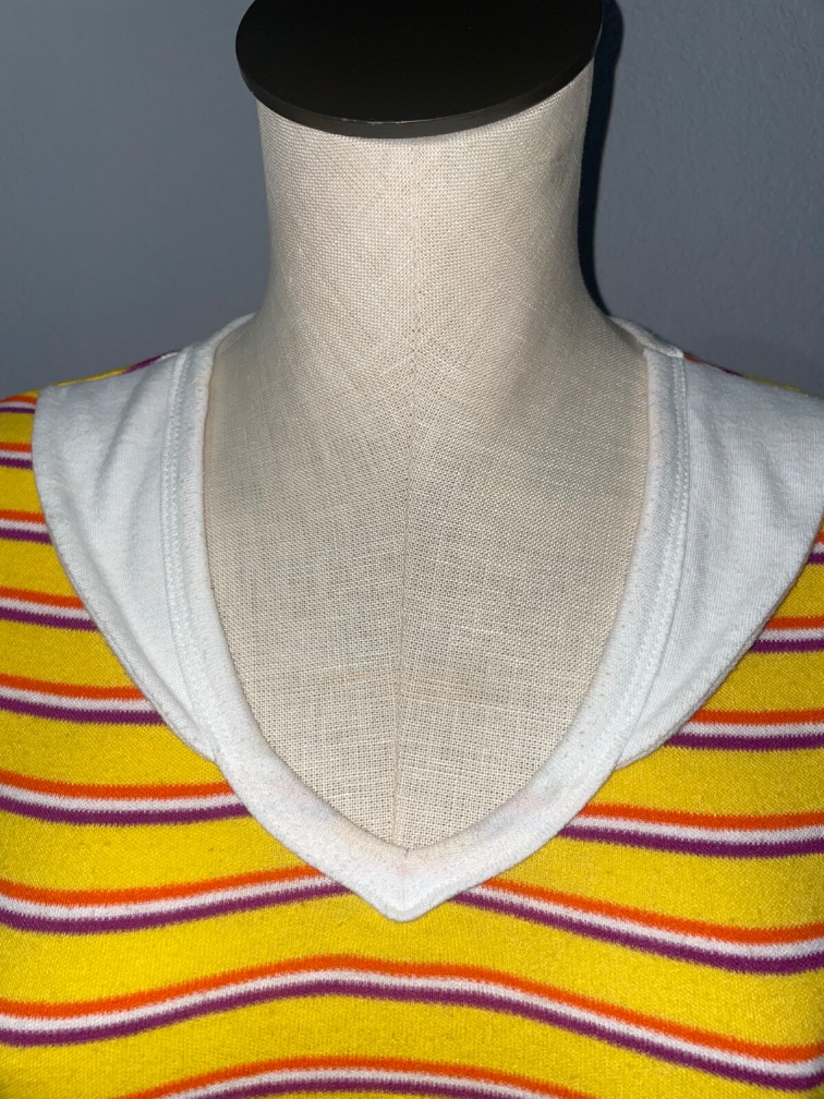 Yves Saint Laurent crop top donna vintage taglia L scollo a V look colletto