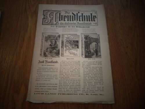 5 Issues 1909-1910 German DIE ABENDSCHULE illustrated family Magazine St. Louis - Picture 3 of 19
