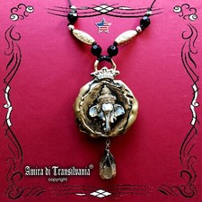 ganesha necklace amulet pendant tibetan buddhism jewel sculputure ganesh art
