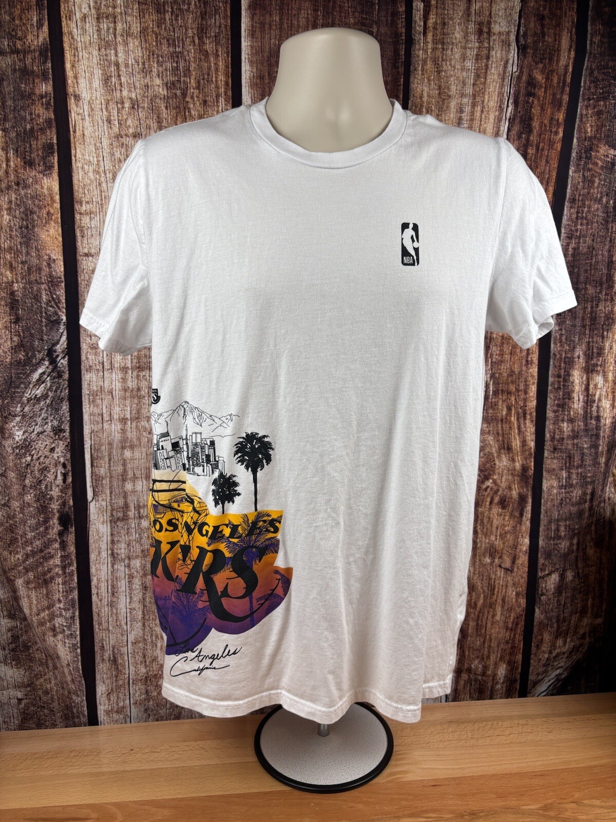 Hollister Los Angeles Lakers Collab Graphic White Tee Size Large Unisex