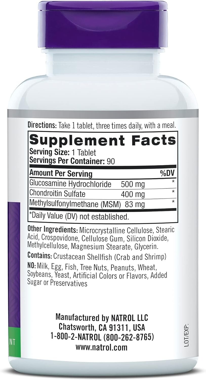 Natrol Glucosamine Chondroitin and MSM Joint Mobility Tablets 90 Caps