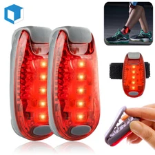 2Pcs 5-LED Safety Lights Clip On Warning Strobe Bike Jogging Running Walking Dog