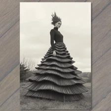 POSTCARD Christmas Tree Woman Fantasy Forest Spirit Mystical Evergreen Strange