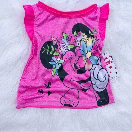 Brand New Mickey Mouse Pink Flutter Sleeve Pajamas Set For 24 Mnth Baby - Picture 1 of 3