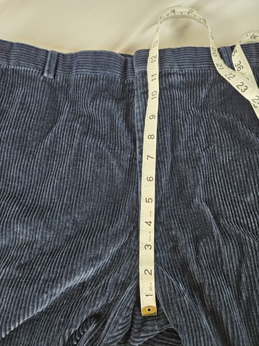 LORD & TAYLOR de Ball Cord Navy pleated wide wale corduroy pants 38x32 vtg 80s - Picture 5 of 7