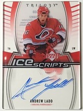 2006-07 Upper Deck Trilogy Ice Scripts Card #IS-AL ANDREW LADD Autograph