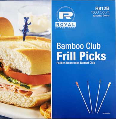 Club Frill picks 4'' Toothpick Sandwich Picks Royal