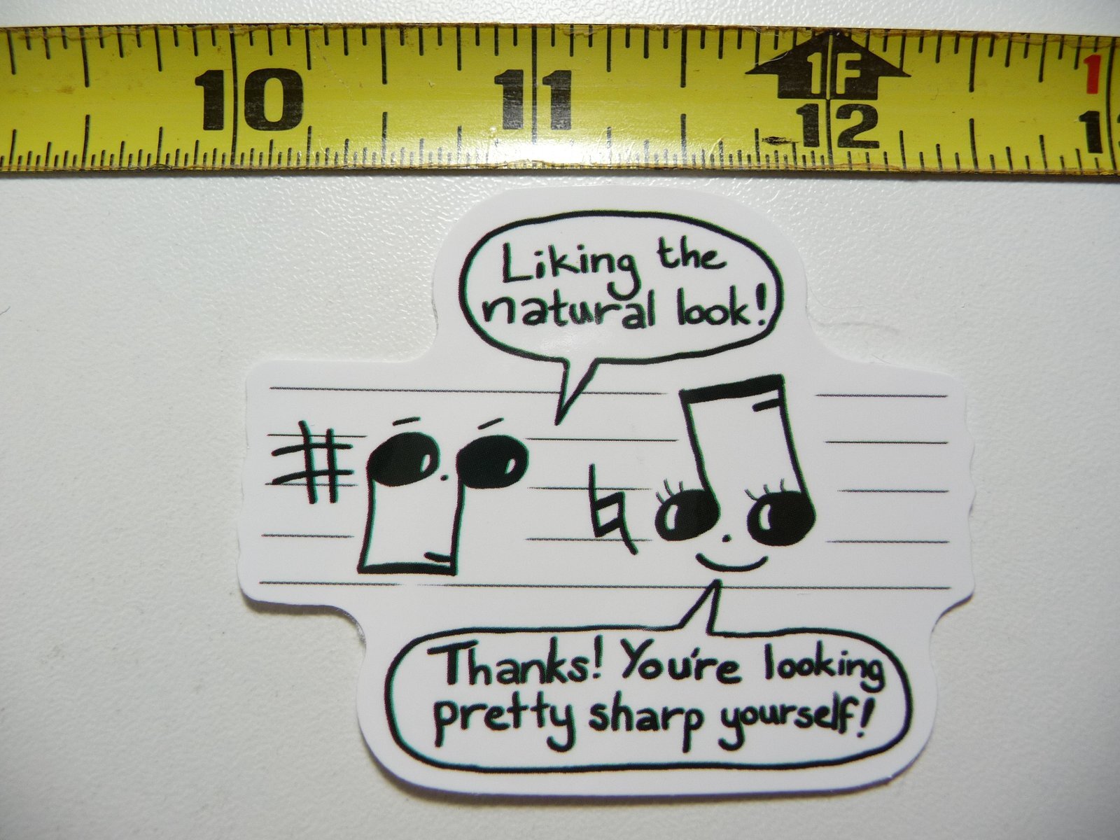 FUNNY MUSIC JOKE PRETTY SHARP STICKER DECAL MUSICAL FAN CONCERT FUN SCRAPBOOKING