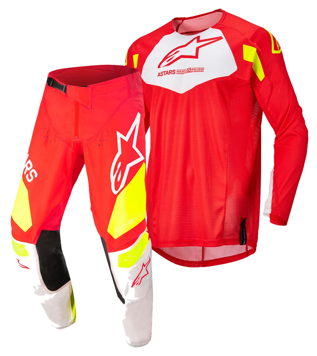 NEW ALPINESTARS YOUTH RACER FACTORY RACE KIT SUIT RED FLUO WHITE