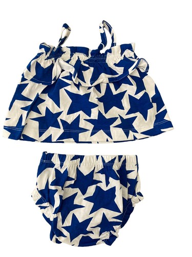 Hanna Andersson Baby Tie Top Bubble Short Set 60 Cm 3-6 Mo NEW - Picture 2 of 5