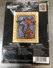 2006 Bucilla Cross Stitch Kit “Max And Bird” 5”x6.25” #43991