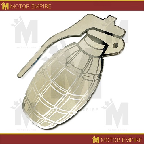Grenade Emblem Badge Decal Sticker 3D Polished Stainless Steel Dual Layer - Picture 2 of 4
