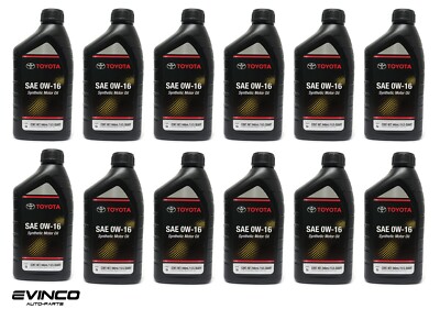 Toyota Lexus Genuine 0W16 Motor Oil case of 12 Quarts 00279-16QTE