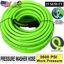Pressure Washer Hose 50FT 1/4" Kink Resistant Power Washer Hose M22-14mm X 15mm