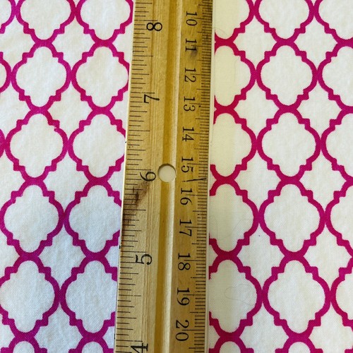 Stoff 1 Yard x 43 Zoll Vierblatt rosa weiß Nähen Quilten Bekleidung Baumwolle #1B77 - Bild 7 von 8