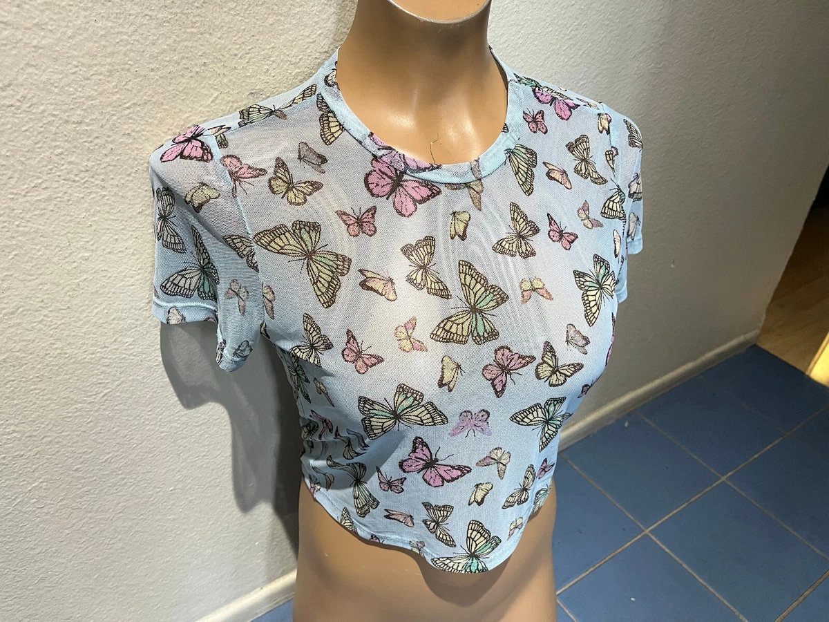 light blue butterfly top