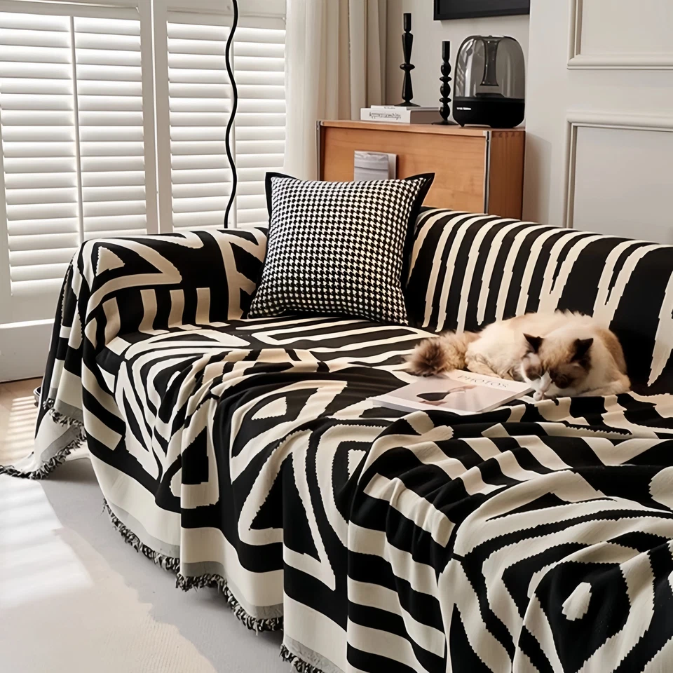 Диванное полотенце в стиле бохо с кисточками для гостиной дивана кровати одеяла декор - Изображение 4 из 4