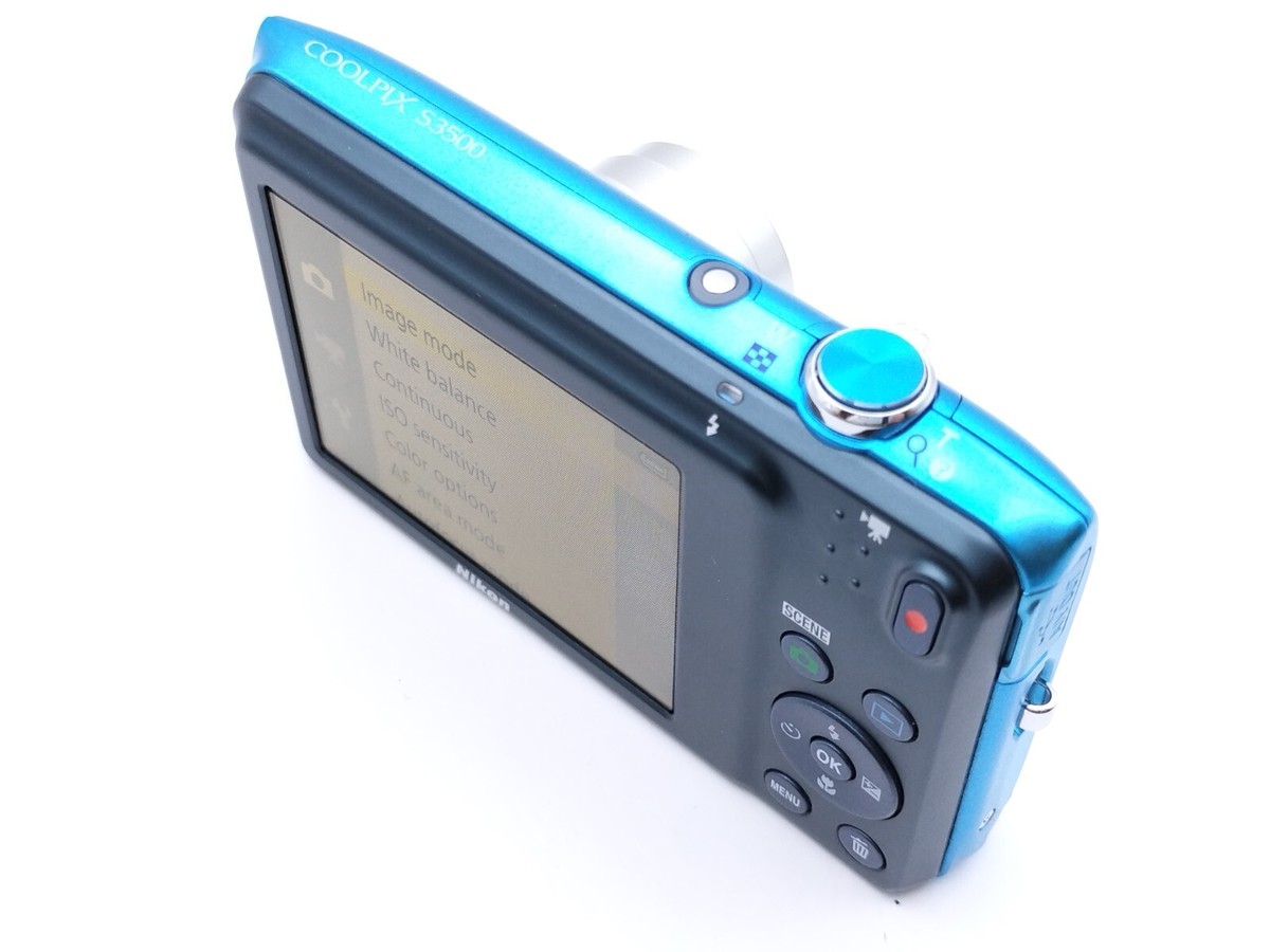 MINT] Nikon COOLPIX S3500 Blue 20.1MP 7x Zoom Compact Digital