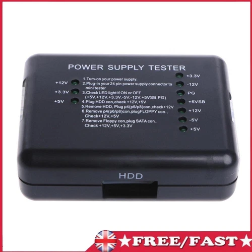 SATA HDD Power Supply Tester Checker Meter PC Computer Power Supply Measuring