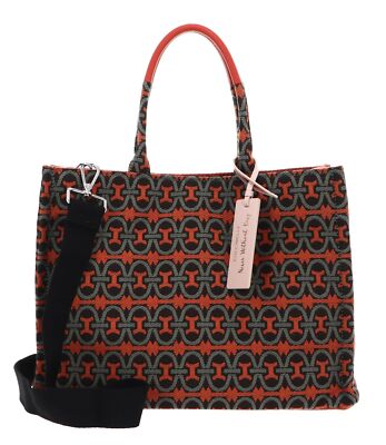 COCCINELLE Never Without Bag Jacquar Handbag Handtasche Mul. Kale G / Tang