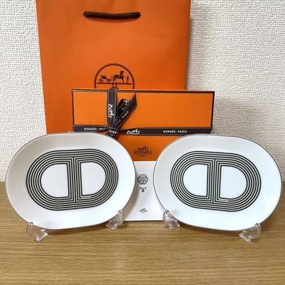 Hermes RALLYE 24 Oval Plate Mini 15cm 2 pieces Set | eBay